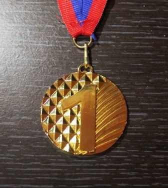 Золотая медаль с лентой 50мм Золото #1