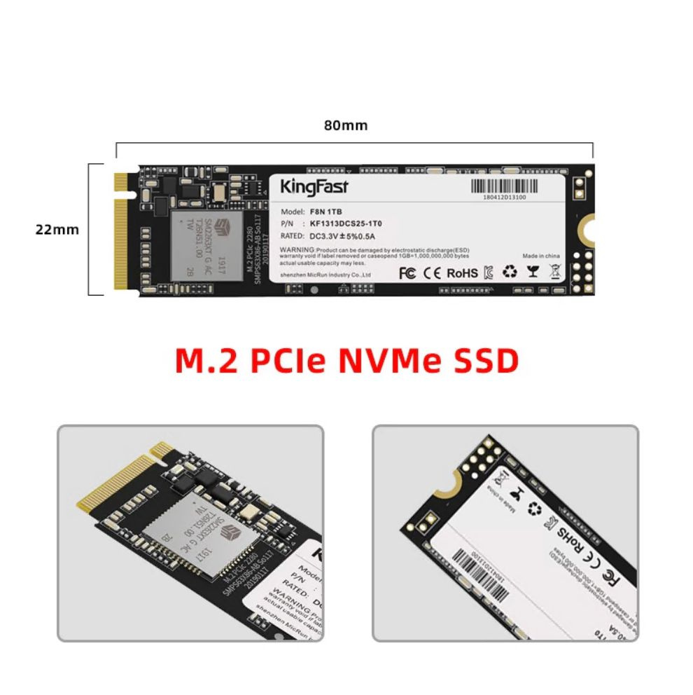 Внутренний SSD-диск Kingfast SSD NVME диск 1Tb M.2 F8N TLC 1876/652/s ...