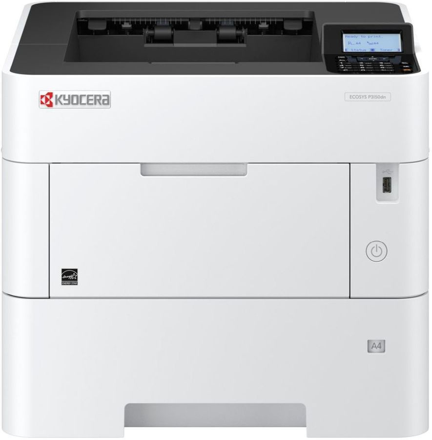 Принтер лазерный Kyocera Ecosys P3145dn, черно-белый, 1200x1200 dpi, А4,  USB, RJ-45, выход 250 листов, (1102TT3NL0), серый