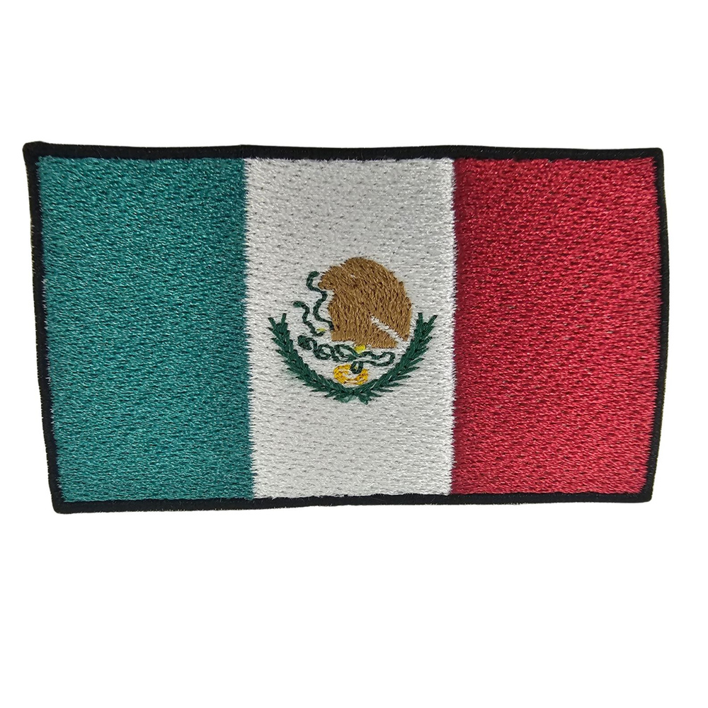 Нашивка шеврон патч, Флаг Мексики на липучке, размер 90x53 мм  #1