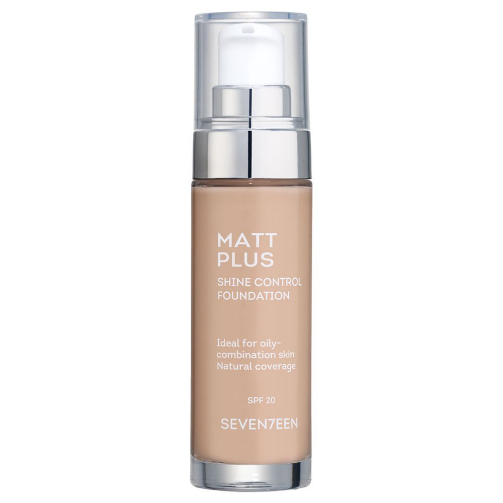 Seventeen Тональный крем для лица матирующий Matt Plus Shine Control Foundation, тон 04 розово-бежевый #1