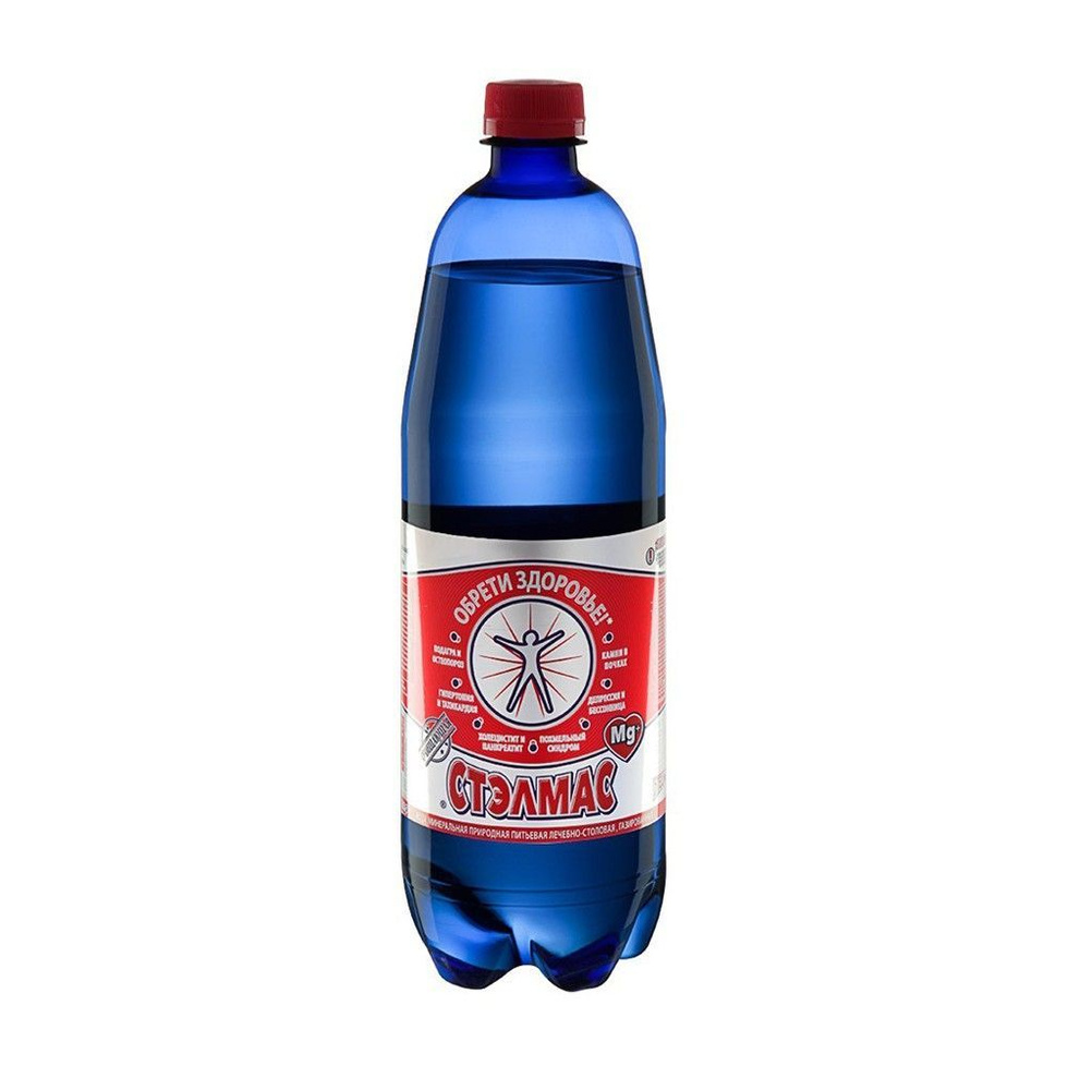 Вода минеральная Стэлмас MG лечебно-столовая газированная 1 л пластиковая бутылка Россия - 3 шт.  #1