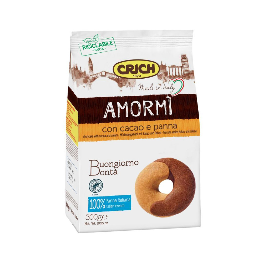 Печенье Crich Amor Mi Biscuits Песочное с какао и сливками, 300г - купить с  доставкой по выгодным ценам в интернет-магазине OZON (219801950)