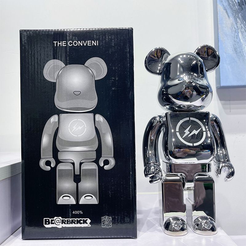 Дизайнерская BearBrick "Молния Серебряный" Коллекционная редкая игрушка ...