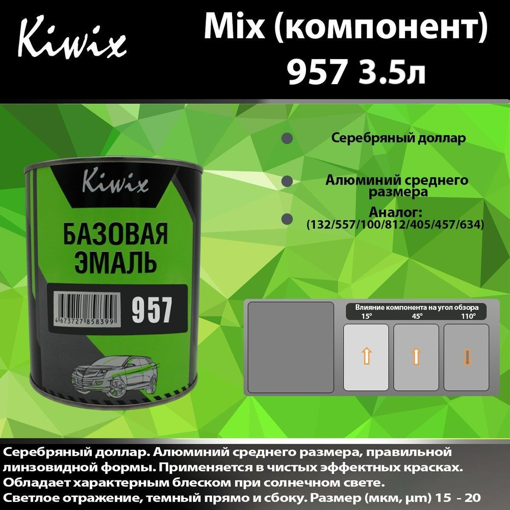 KIWIX MIX 957 3.5л. Компонент микс. Краска автомобильная. #1