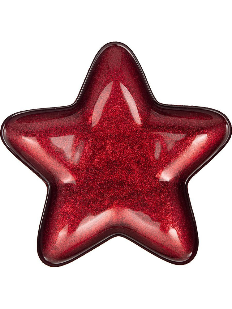 Блюдо стеклянное "Star" Red shiny 17х17 см #1