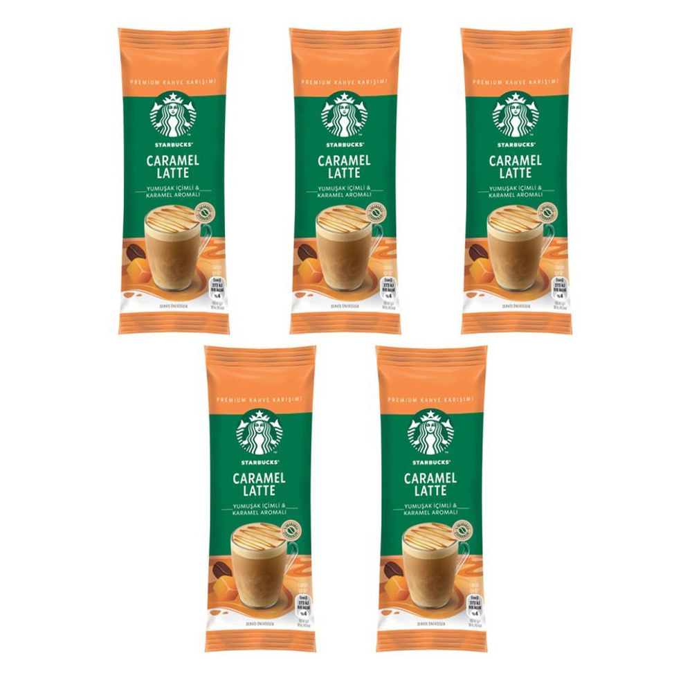 Растворимый кофе Starbucks Caramel Latte 5 шт. по 22 г Турция #1