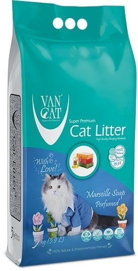 VAN CAT MARSEILLE SOAP комкующийся наполнитель с марсельского мыла 5кг  #1