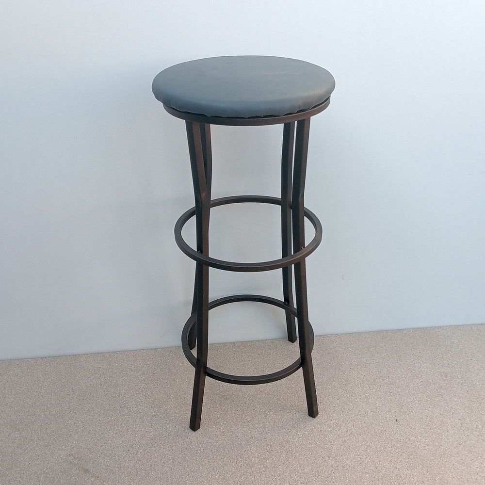 БАРНЫЙ ТАБУРЕТ Для Бара Кухни Мягкий Высокий 83 см СЕРОЕ СИДЕНЬЕ 2 ШТУКИ КОМПЛЕКТ КАРКАС КОРИЧНЕВЫЙ МУАР #1