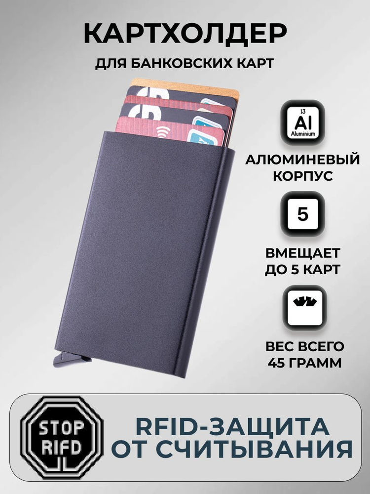 Картхолдер визитница алюминиевая для банковских карт - купить с ...