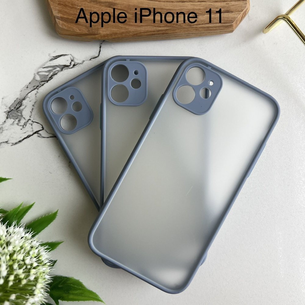 Чехол для iphone 11 / айфон 11, сиреневый, прозрачный, защита камеры ...