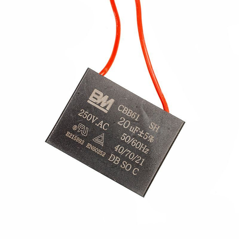 Конденсатор пусковой BM CBB61 20 мкФ 250 В с проводами (1 штука ...