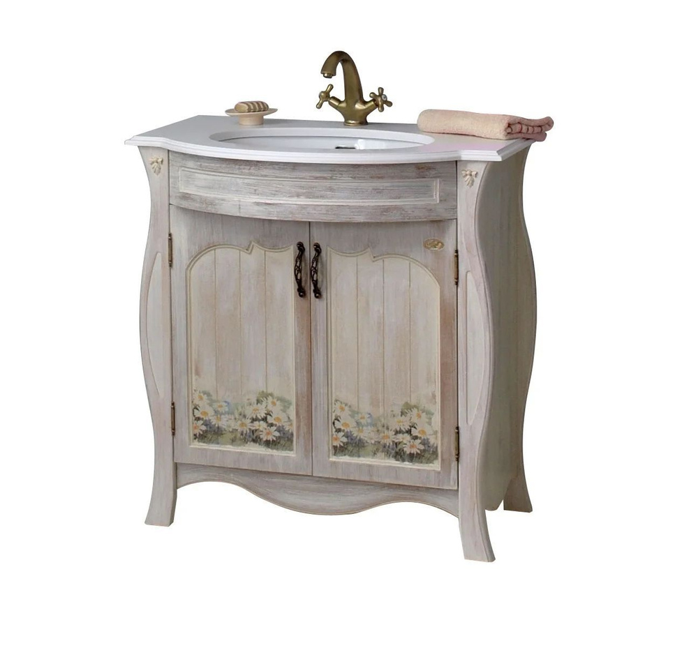 Atoll Тумба с раковиной, 86х55х90 см, Ривьера 85 Daisy - купить с ...