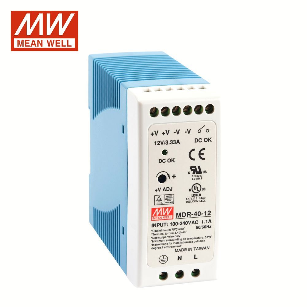 MDR-40-12 MEAN WELL, Блок питания на DIN-рейку, AC/DC 40 Вт 12 В ...
