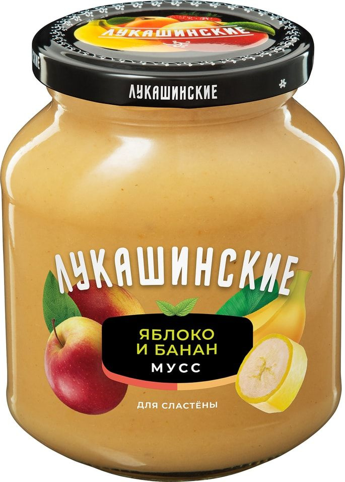 Мусс Лукашинские десерты Яблочно-банановый 370г х3шт #1