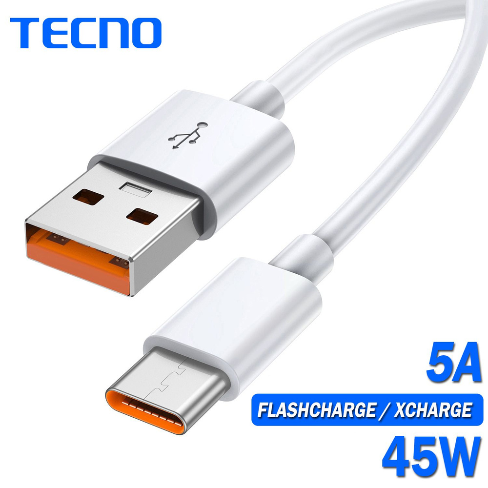 Tecno Кабель для мобильных устройств USB 2.0 Type-A/USB Type-C, 1 м, белый