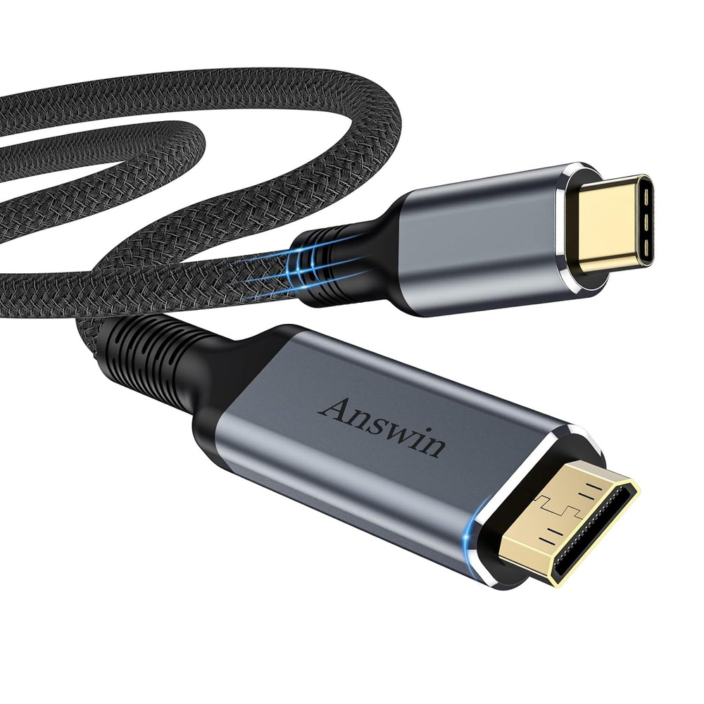 Кабель miniHDMI, USB Type-A Answin USB C TO MINI HDMI CABLE - купить по  низкой цене в интернет-магазине OZON (1295028256)