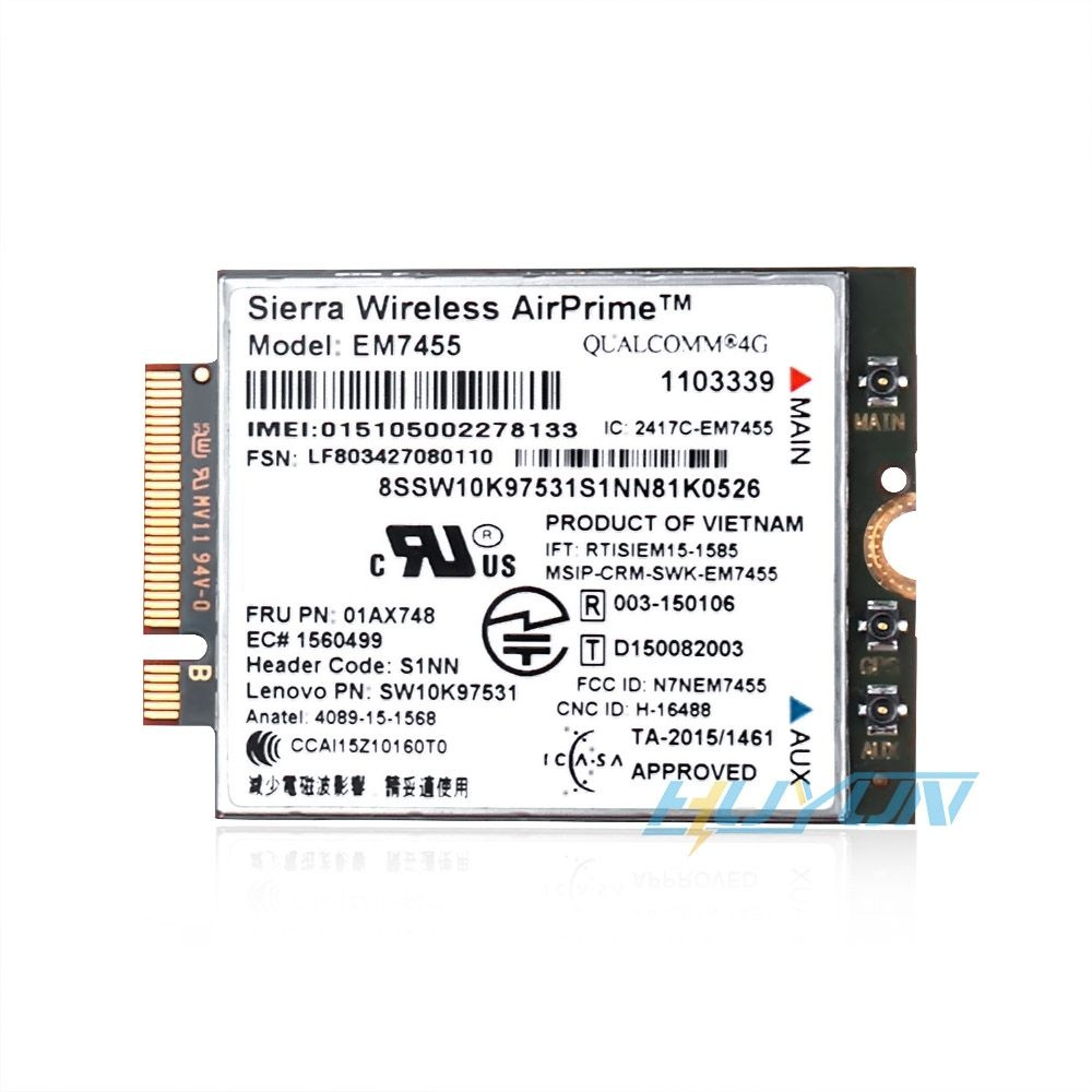 Modulo WWAN 4G LTE Lenovo EM7455 Per ThinkPad X260 T460 P70