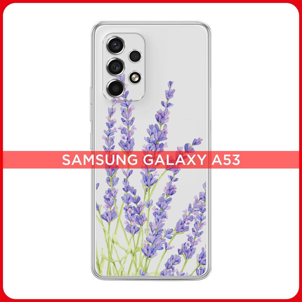Силиконовый чехол на Samsung Galaxy A53 5G / Самсунг А53 5G Лавандовые стебли, прозрачный  #1