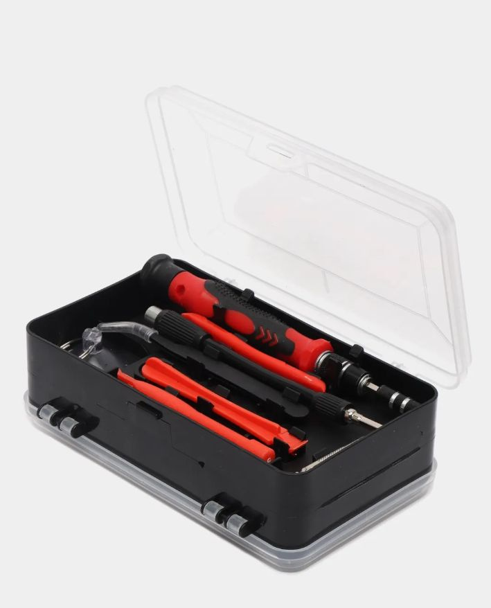 Отвертка реверсивная (с храповым механизмом) и набором насадок / бит ...