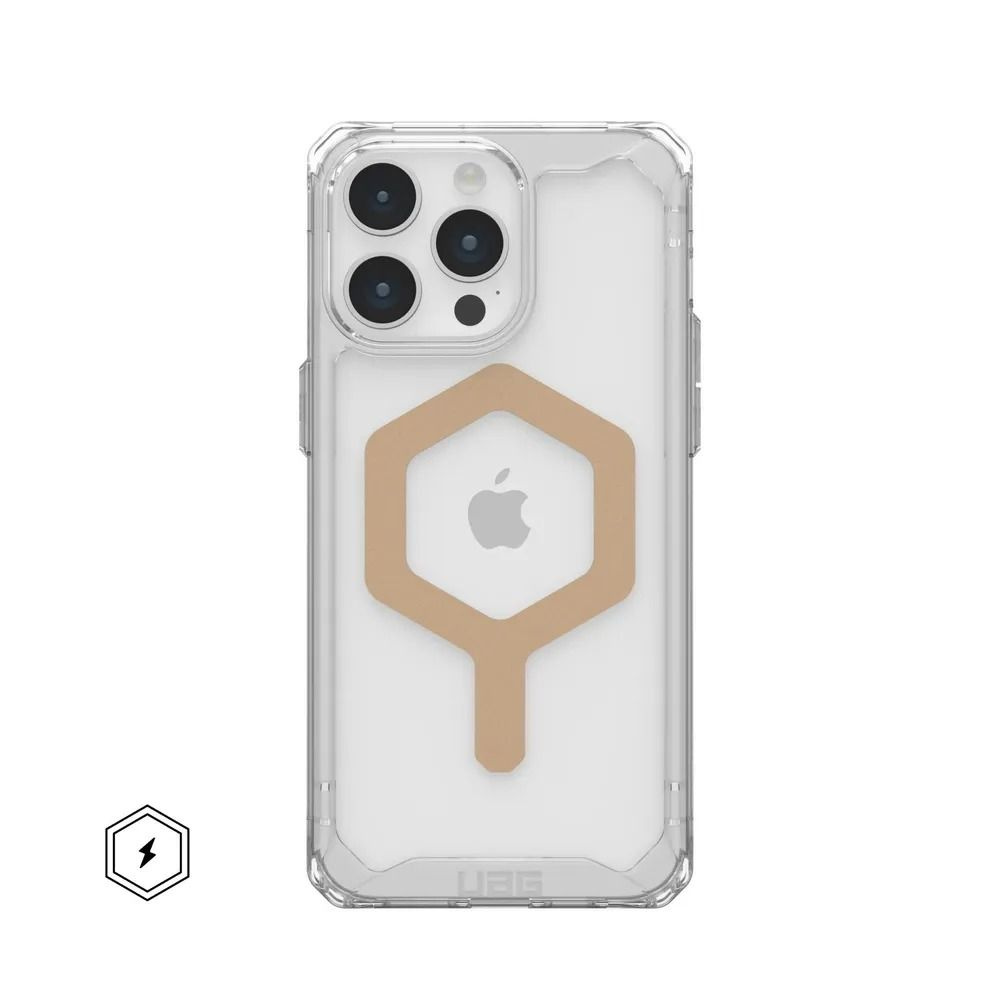 Чехол с поддержкой MAGSAFE Uag Plyo для iPhone 15 Pro 6.1", цвет прозрачный/розовое золото (Ice/Rose #1