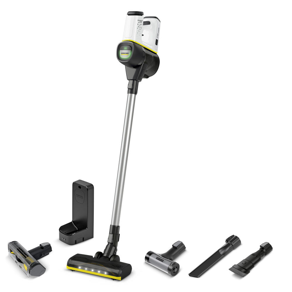 Пылесос вертикальный беспроводной Karcher VC 6 Cordless ourFamily Pet  1.198-673.0, режим Boost, безмешковая система фильтрации, подсветка, время  ...