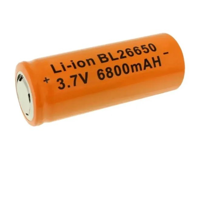 Li-ion - Battery Аккумуляторная батарейка 26650, 3,7 В, 6800 мАч, 1 шт ...