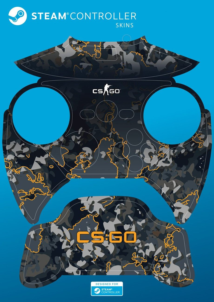 Комплект накладок CSGO Grey Camo для Steam Controller #1