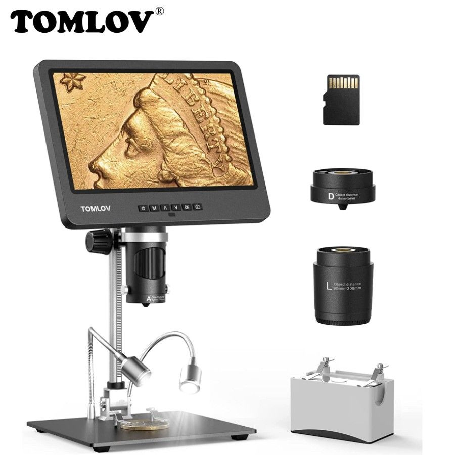 Цифровой микроскоп TOMLOV-DM602 с экраном 10,1 дюйма и HDMI