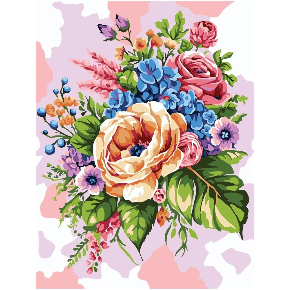 Картина по номерам ТРИ СОВЫ на картоне, "Композиция", 30х40 см, с ...