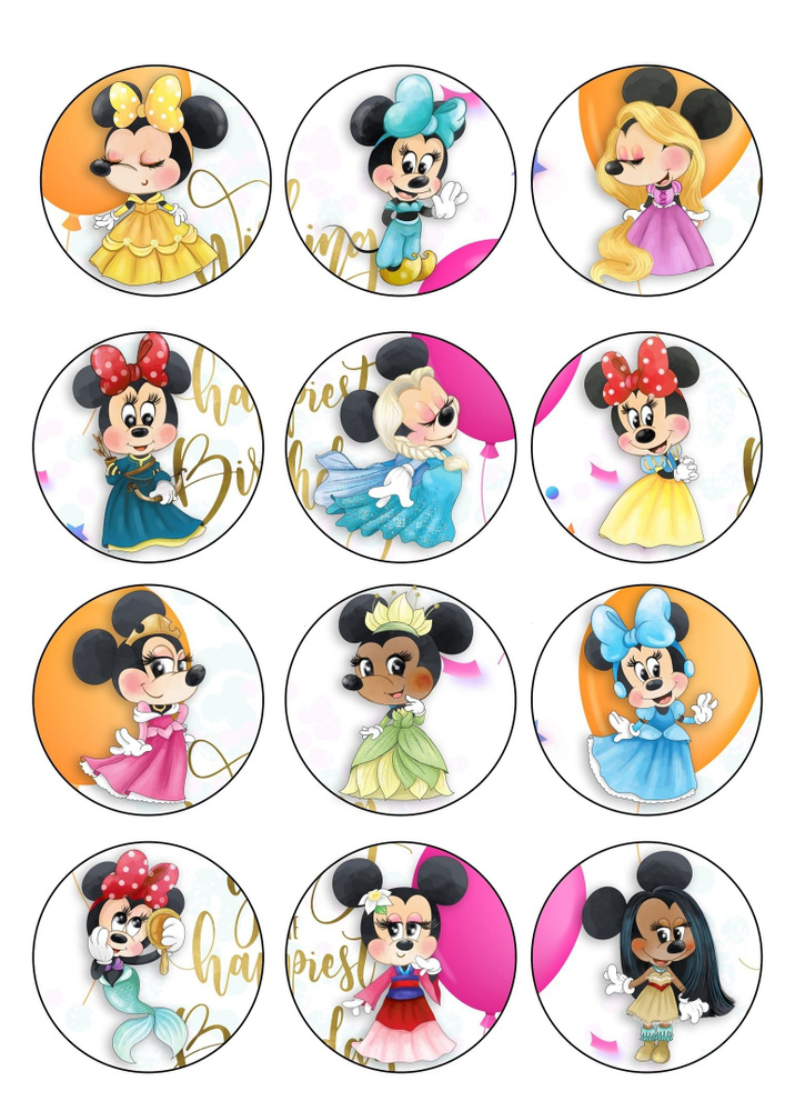 Вафельная картинка для торта Микки и Минни Маус - купить с доставкой по ...