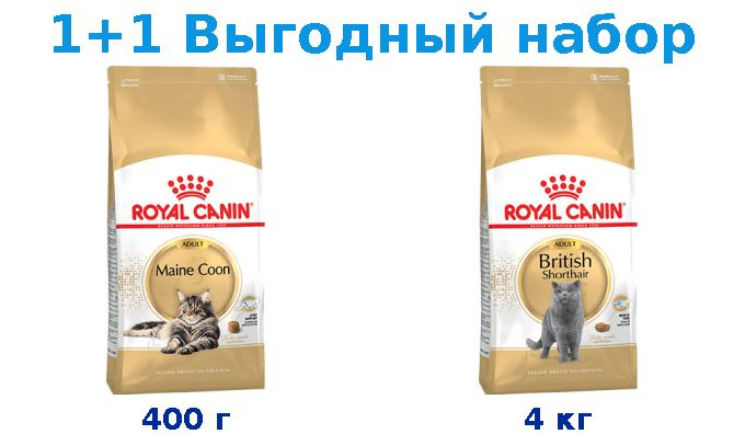 Сухой корм Взрослые, Royal Canin Breed cat Maine Coon 400 г + Взрослые, Royal Canin Breed cat British #1