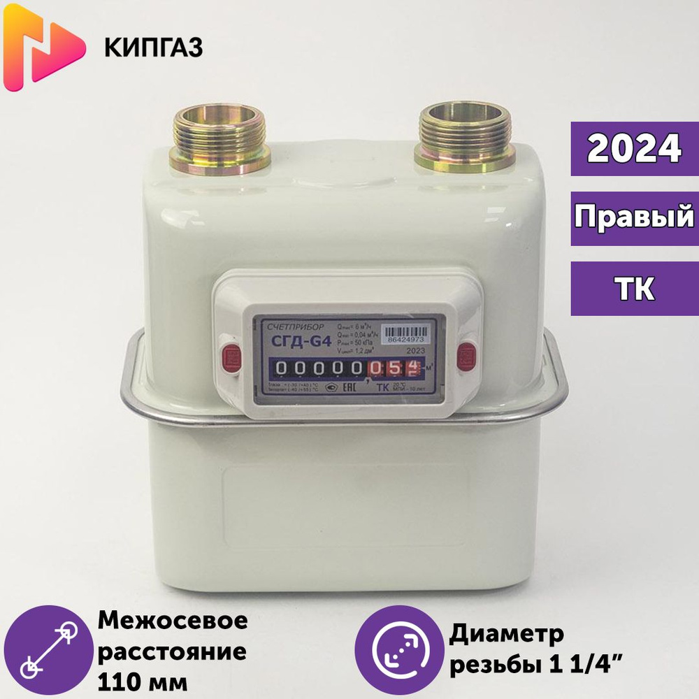 Счетприбор Счетчик газа СГД-G4 ТК 2024 год 1 1/4