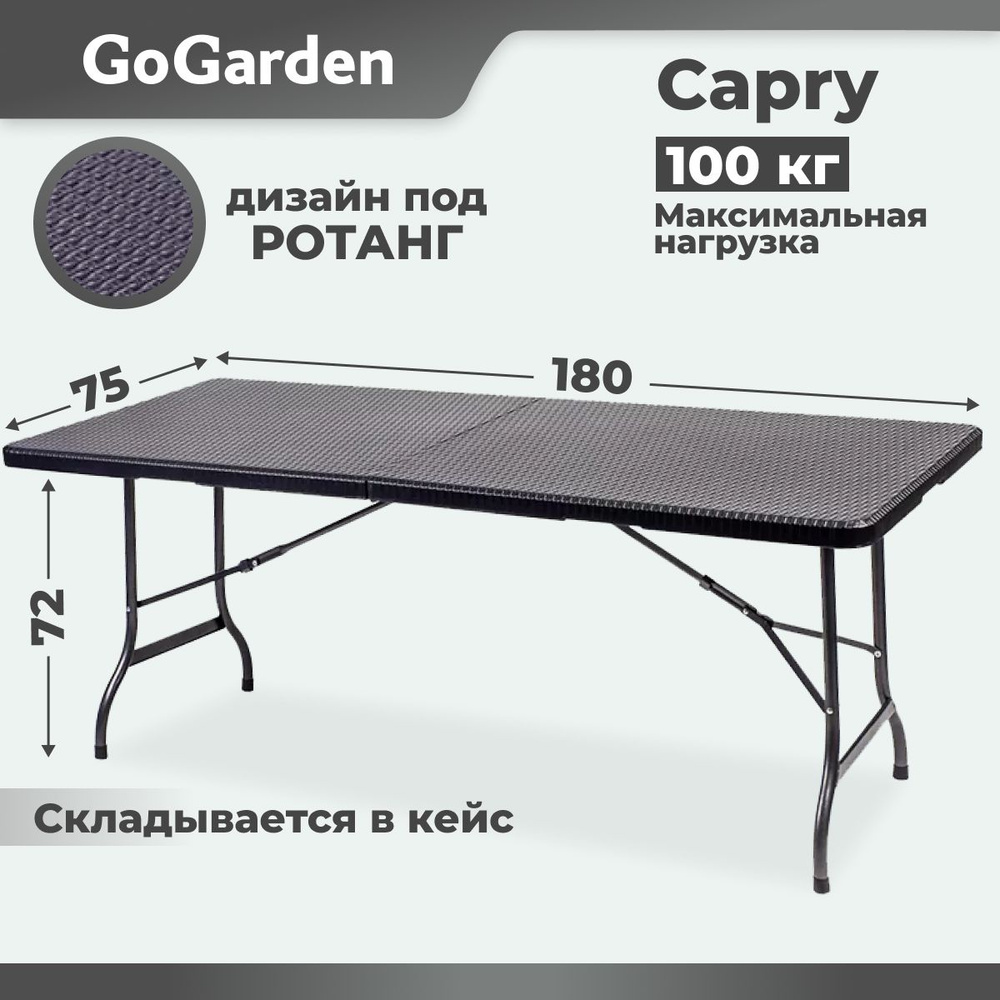 Садовый складной стол gogarden compact 50 50355