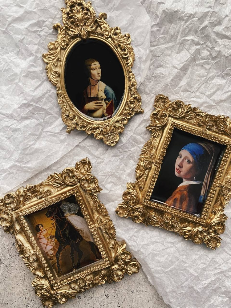 Подарочный магнит Картины великих художников Магнит картины 3 в 1 дамас ...