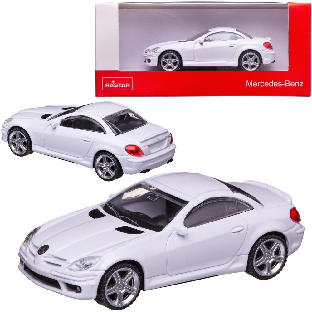 Машина металлическая 1:43 Mercedes SLK 55 AMG, цвет белый #1