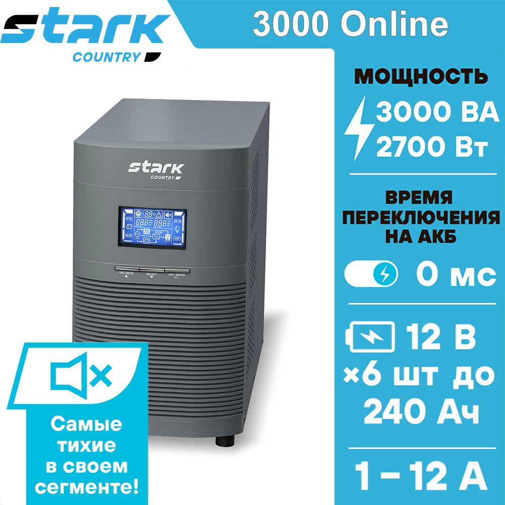 Инвертор ИБП С двойным преобразованием Stark Country Stark Country 3000 ...
