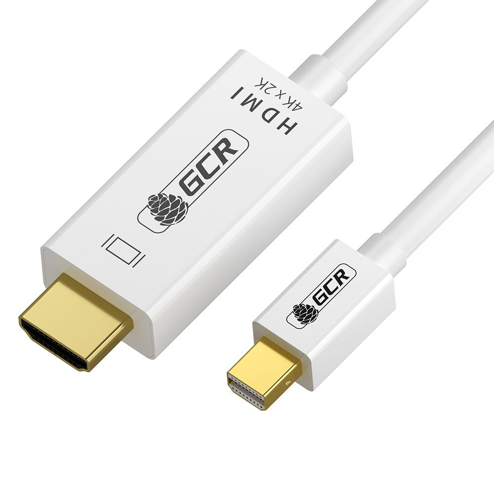 Кабель-переходник 1.8м GCR mini DisplayPort > HDMI белый для монитора ...