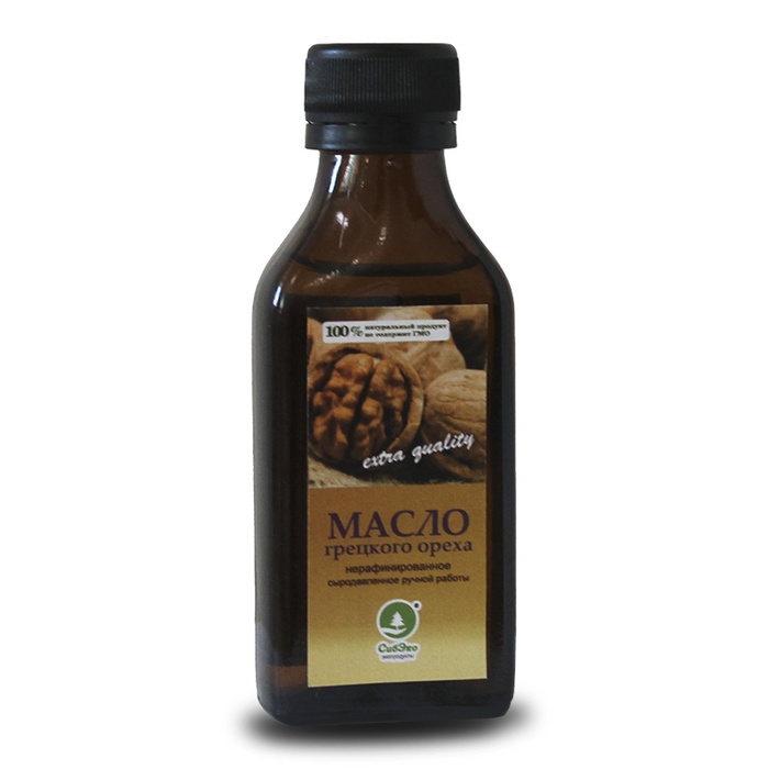 Масло грецкого ореха холодного отжима, 100 мл. "СибЭко" (с дозатором ...