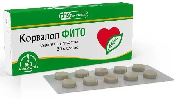 Корвалол Фито, таблетки 1.16 мг+28 мг+16.4 мг, 20 штук —  в .