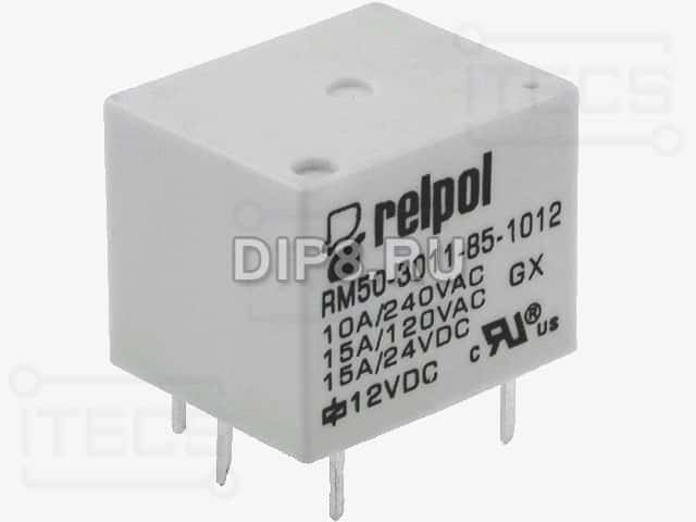 Реле RELPOL RM50-3011-85-1012 электромагнитное, SPDT, Uобмотки 12ВDC ...