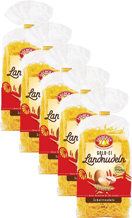 Макаронные изделия 3 Glocken Gold-Ei Landnudeln Schnittnudeln Лапша ...