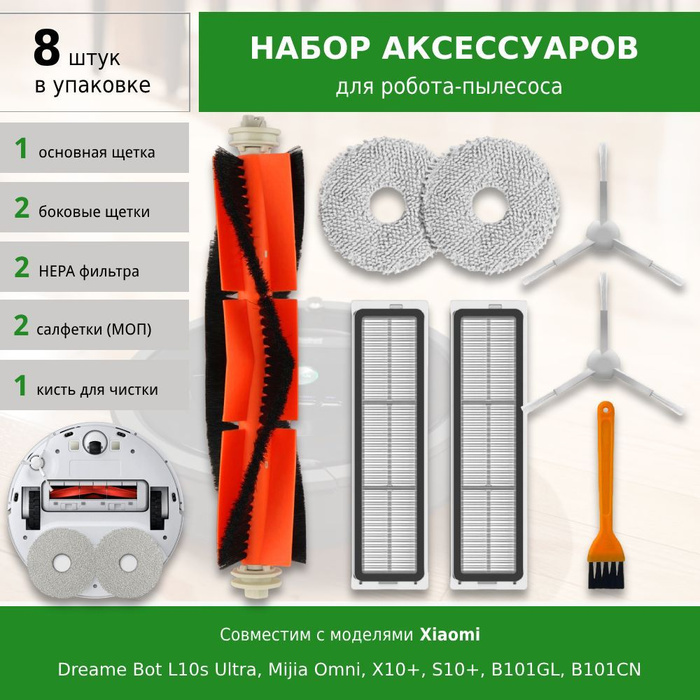Комплект фильтров и щеток для робота-пылесоса Xiaomi Dreame Bot L10s ...