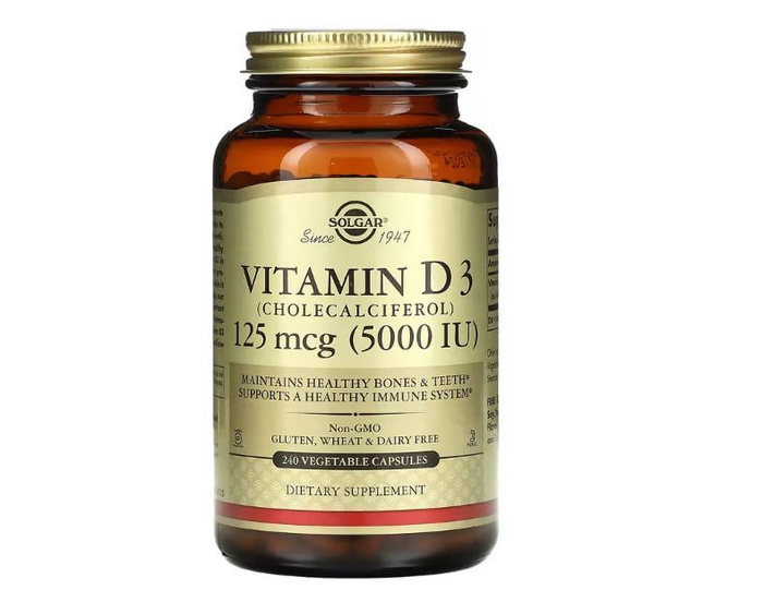 Solgar Vitamin D3, 5000 IU, 240 капсул купить с доставкой по выгодным