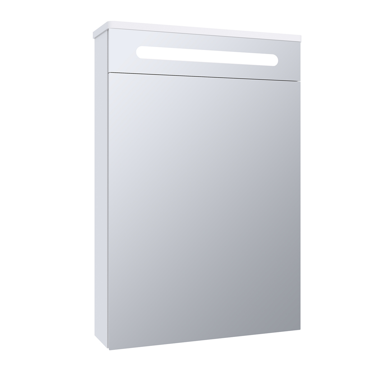 Зеркало шкаф для ванной / с подсветкой / Runo / Парма 50 / полка для ваннойТекст при отключенной в браузере загрузке изображений
