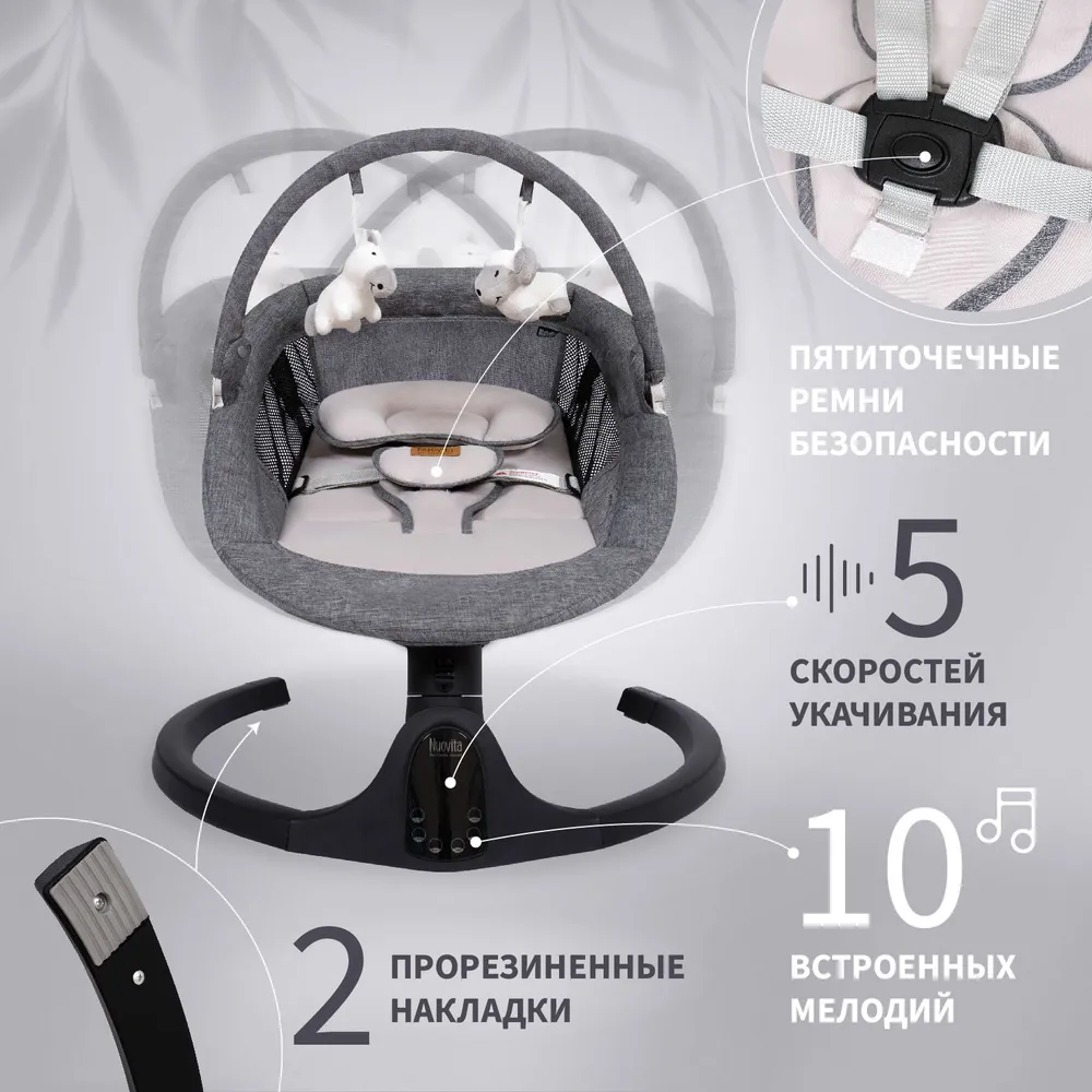 Электрокачели для новорожденного от 0 с блокировкой укачивания Mistero MS2, вариант, фото 4