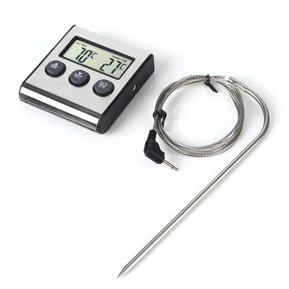 Термометр кулинарный электронный, с щупом, термощуп для мяса, для духовки, кухонный цифровой термометр #8