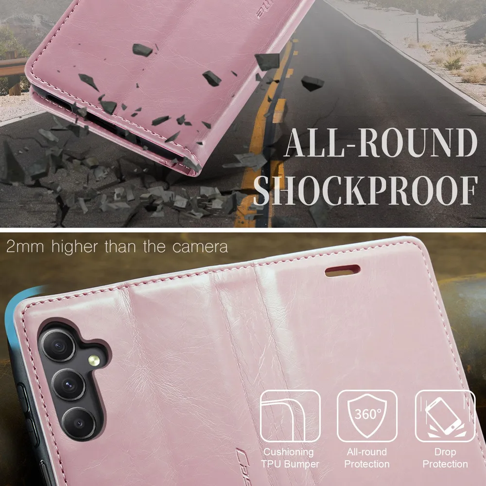 Caseme Кожаный книжка чехол для Samsung Galaxy A24 4G / Самсунг A24 4G с визитницей из экокожи, 4 г, 4 г, фото 4