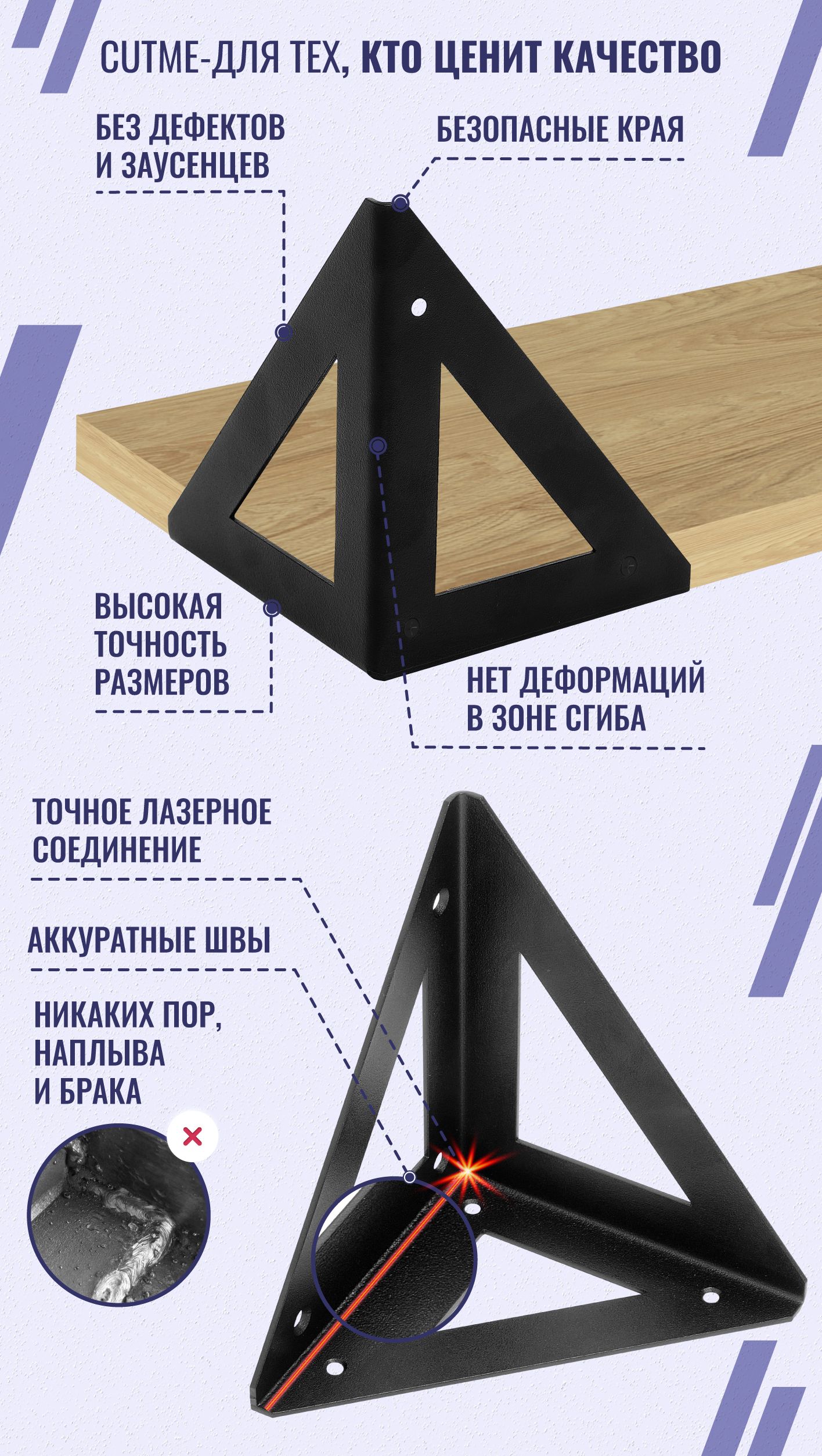 Комплект полок pragmatic 154х74 мм металл цвет черный 3 шт