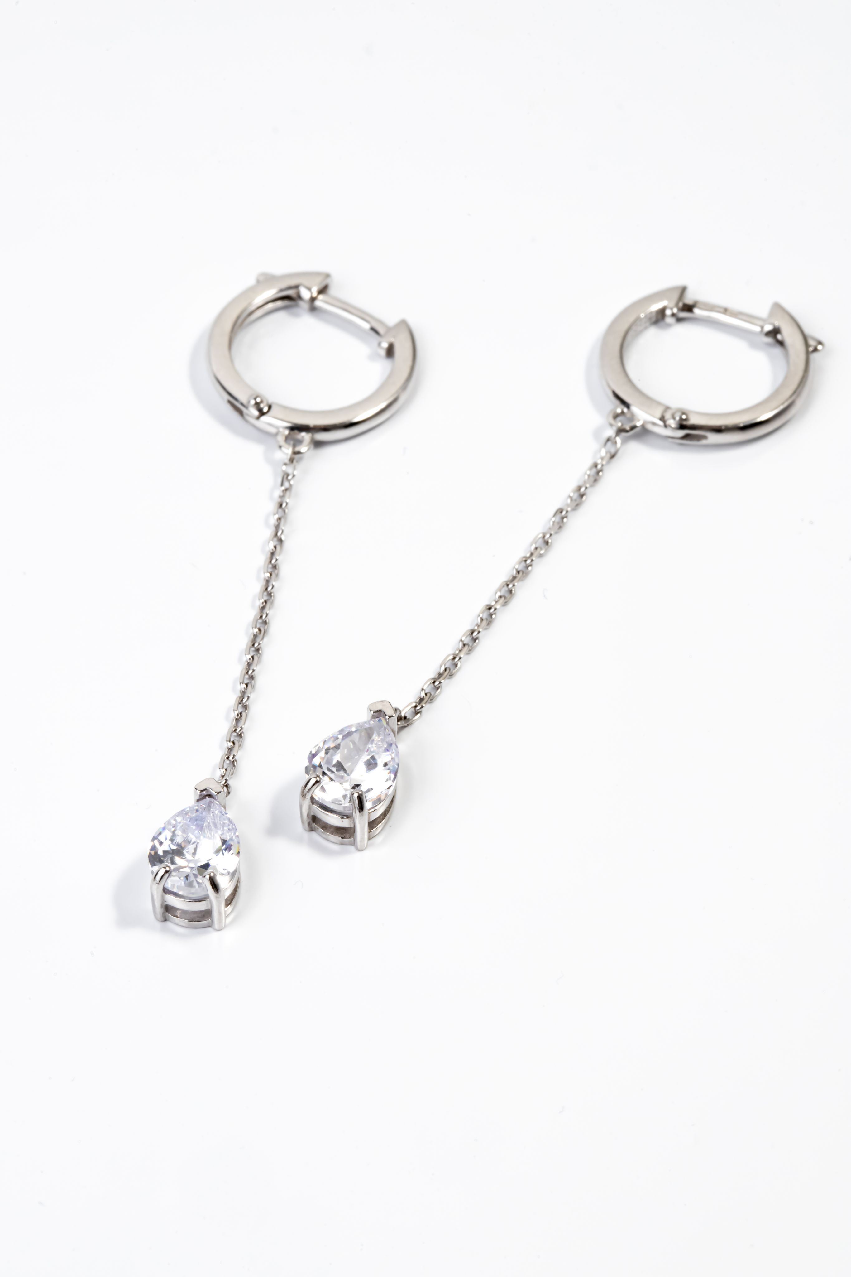 MultiSilver Серьги на цепочках с фианитами капельки серебро 925 ...